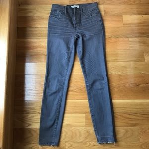 Madewell Gray High-rise Skinny Jeans with Raw Hem